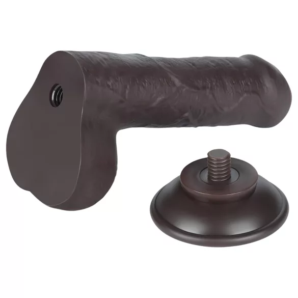 Lovetoy Sliding-Skin - herés kétrétegű dildó - 18,3cm (barna)
