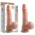Dual Density - tapadókorongos, herés élethű dildó - 18cm (natúr)