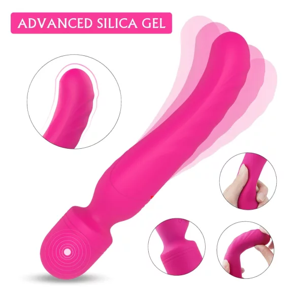 Sex HD Iris - 2 motoros melegítő wand masszírozó vibrátor (pink)