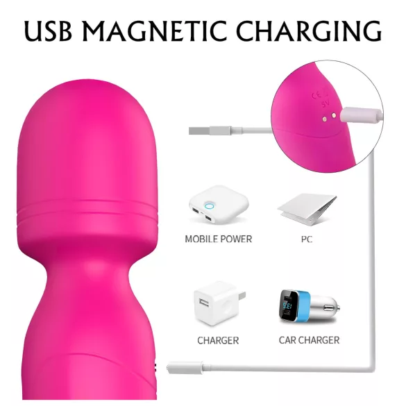 Sex HD Iris - 2 motoros melegítő wand masszírozó vibrátor (pink)