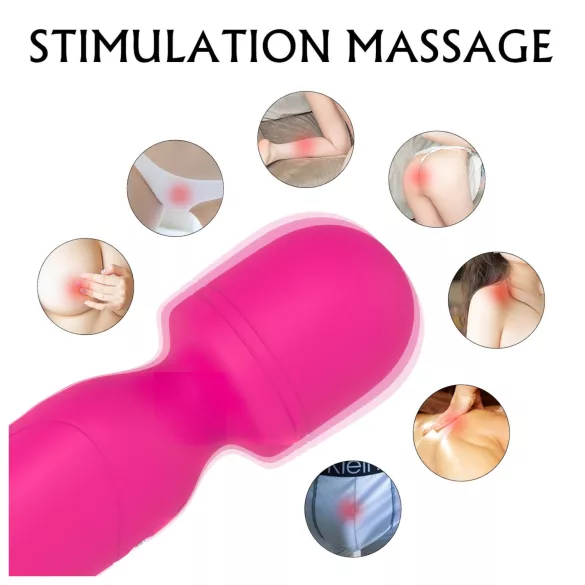 Sex HD Iris - 2 motoros melegítő wand masszírozó vibrátor (pink)