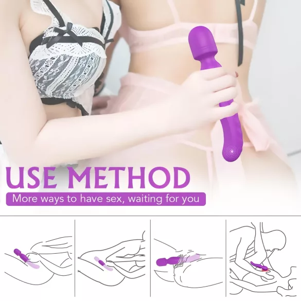 Sex HD Iris - 2 motoros melegítő masszírozó vibrátor (lila)