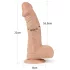 Lovetoy Real Extreme - tapadókorongos dildó - 23 cm (testszínű)