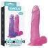 Lovetoy Jelly Studs - tapadókorongos dildó - 20cm (pink)