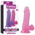 Lovetoy Jelly Studs - tapadókorongos dildó - 15cm (pink)