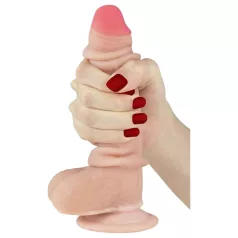   Lovetoy Sliding-Skin - kétrétegű dildó - 18 cm (testszínű)
