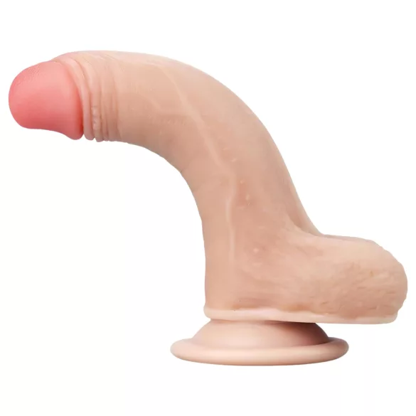 Lovetoy Sliding-Skin - kétrétegű dildó - 18 cm (testszínű)