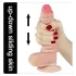 Lovetoy Sliding-Skin - kétrétegű dildó - 18 cm (testszínű)