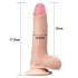 Lovetoy Sliding-Skin - kétrétegű dildó - 18 cm (testszínű)