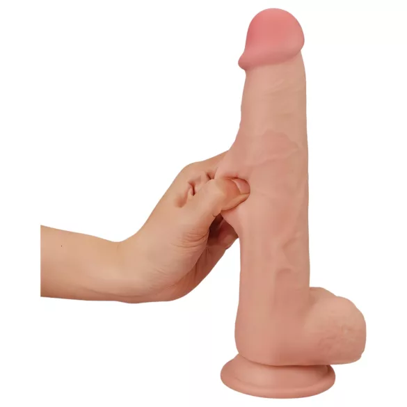 Lovetoy Sliding-Skin - kétrétegű dildó - 23 cm (testszínű)