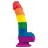 Lovetoy Prider - élethű szilikon dildó - 19cm (szivárvány)
