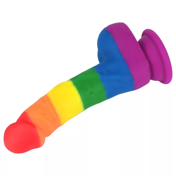 Lovetoy Prider - élethű szilikon dildó - 19cm (szivárvány)