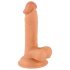 Mr. Rude - tapadókorongos, herés élethű dildó - 17cm (natúr)