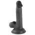 Mr. Rude - tapadókorongos, herés élethű dildó - 17cm (fekete)