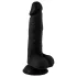 Mr. Rude - tapadókorongos, herés élethű dildó - 19cm (fekete)
