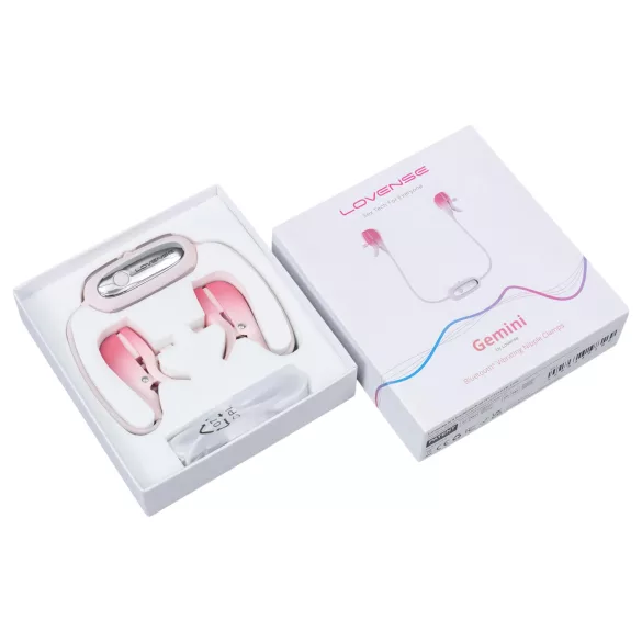 Lovense Gemini - App-vezérelt vibrációs mellbimbó csipesz (pink)