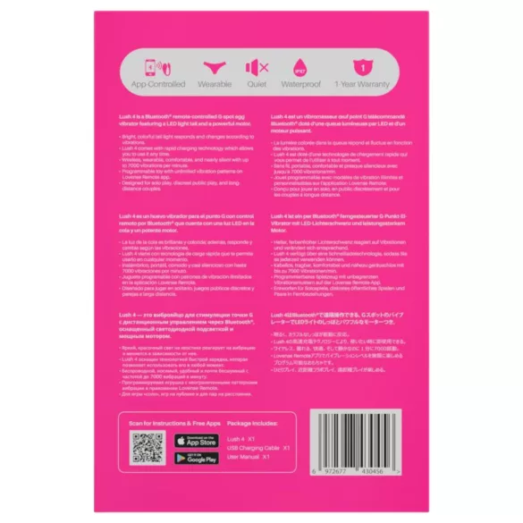 LOVENSE Lush 4 - okos vibrotojás (pink)