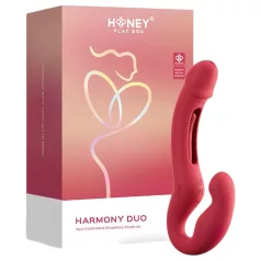   Honey Play Box Harmony Duo - App-vezérelt felcsatolható nyelves vibrátor (piros)