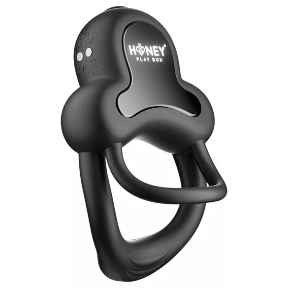 Honey Play Box Anello - okos vibrációs pénisz- és heregyűrű (fekete)