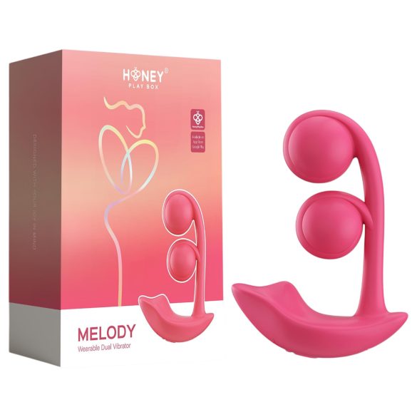 Honey Play Box Melody - okos, gyöngyös 2in1 vibrátor (piros)