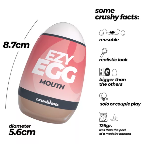 Crushious Ezy Egg Mouth - maszturbátor tojás férfiaknak (testszínű)