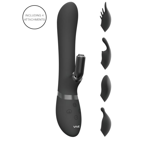 Vive Chou - 4in1 csiklókaros vibrátor (fekete)