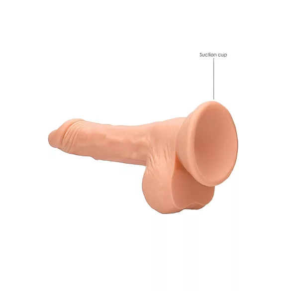 RealRock Dong 7 - élethű, herés dildó (17 cm, testszínű)