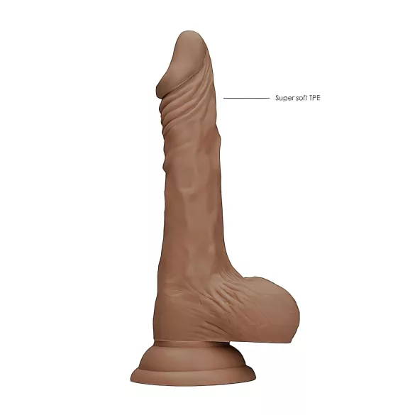 RealRock Dong 7 - herés élethű dildó (sötét natúr, 17 cm)