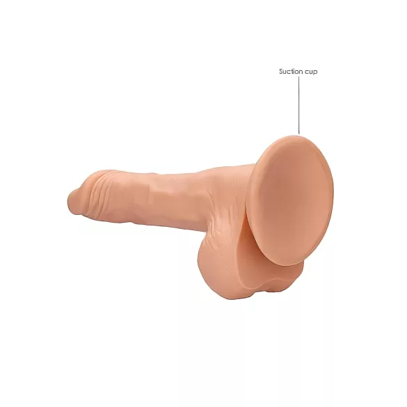 RealRock Dong 8 - élethű, herés dildó (20 cm, testszínű)