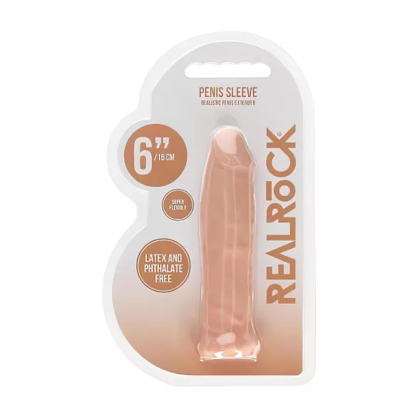 RealRock Penis Sleeve 6 - péniszköpeny (17 cm, testszínű)