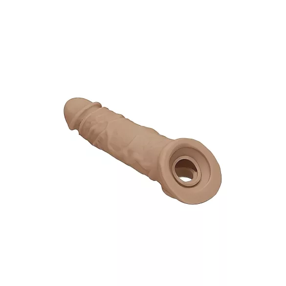 RealRock Penis Sleeve 8 - péniszköpeny (21 cm) - sötét natúr