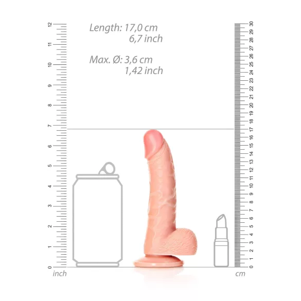 RealRock - tapadókorongos, realisztikus dildó - 15,5cm (natúr)