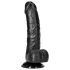 RealRock - tapadókorongos, realisztikus dildó - 15,5cm (fekete)