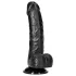 RealRock - tapadókorongos, realisztikus dildó - 15,5cm (fekete)