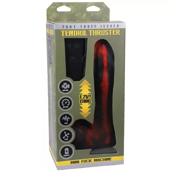 Doc Johnson Mini F-Machine Tendril - távirányítós lökő vibrátor (piros)