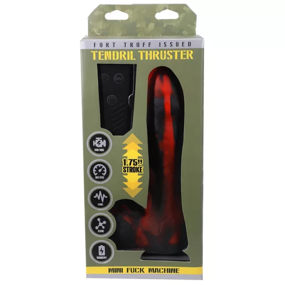 Doc Johnson Mini F-Machine Tendril - távirányítós lökő vibrátor (piros)