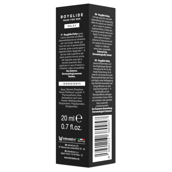 Intimateline Boyglide - orgazmus késleltető spray férfiaknak (20 ml)