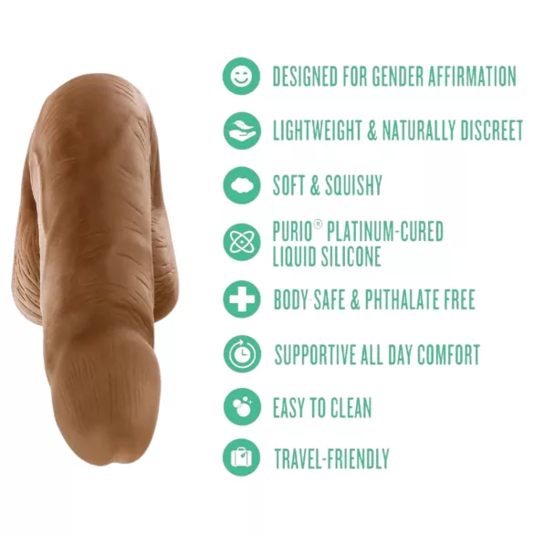 Blush UrSelf Affirm - élethű packer barna műpénisz (13 cm)