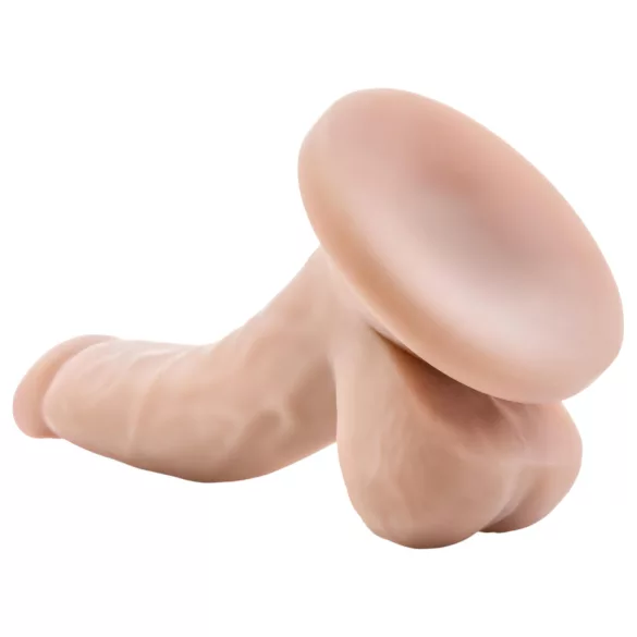 Dr. Skin 4 - tapadókorongos, herés élethű dildó - natúr (12cm)