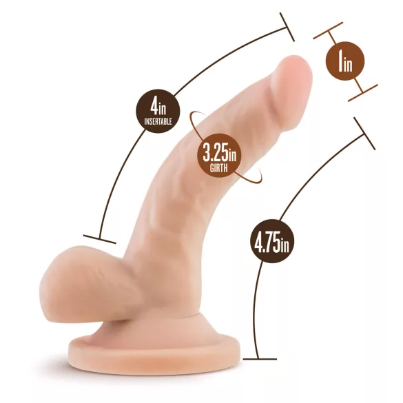 Dr. Skin 4 - tapadókorongos, herés élethű dildó - natúr (12cm)