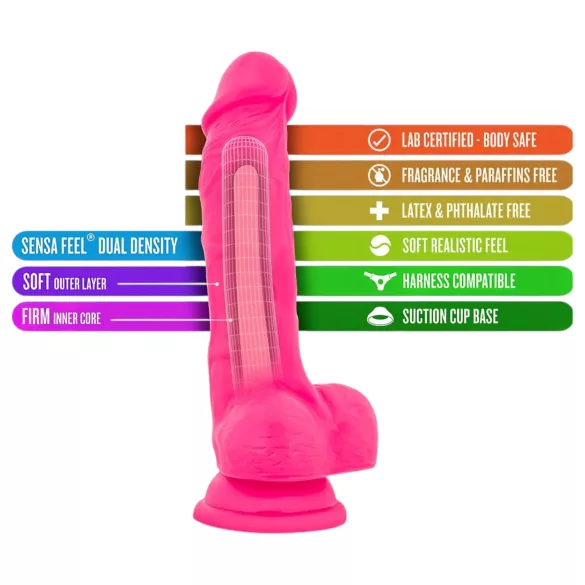 Blush Neo - tapadókorongos dildó - 19cm (pink)