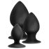 Anal Adventures Platinum Stout - anál plug szett - 3db (fekete)