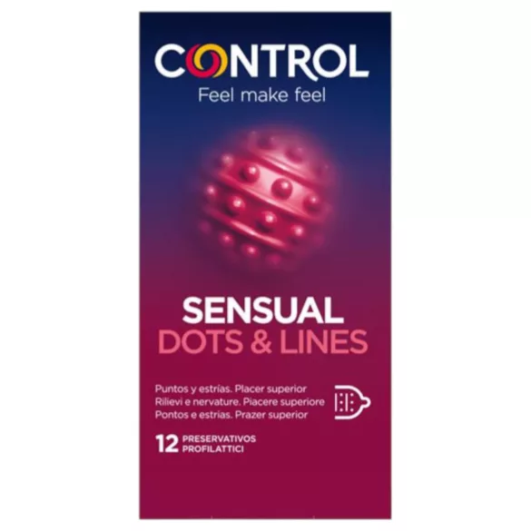 Control - bordázott, pontozott óvszer (12 db)