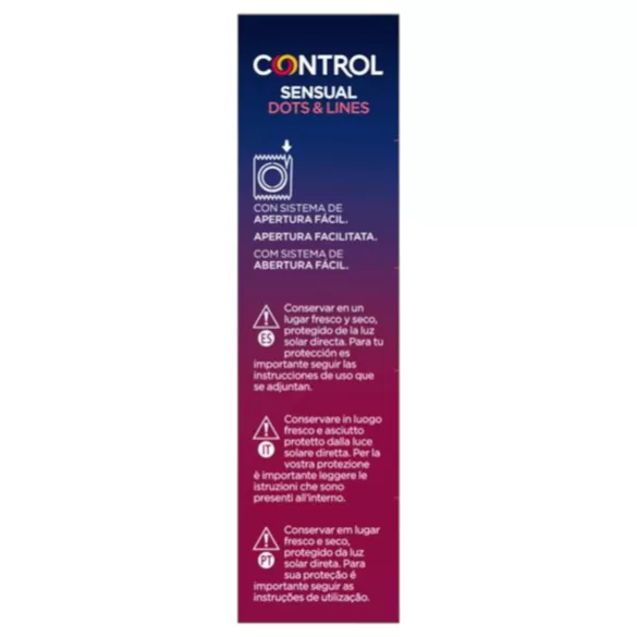Control - bordázott, pontozott óvszer (12 db)