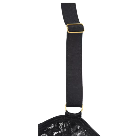 Subblime - mintás body szatén övvel (fekete)