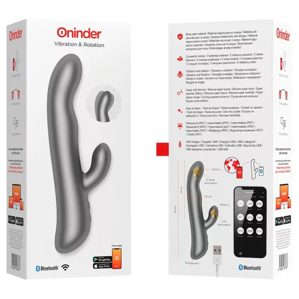 Oninder Oslo - appos, forgó csiklókaros vibrátor (fekete)