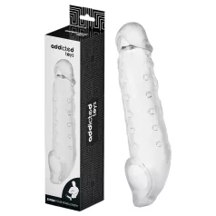   Addicted Toys - péniszköpeny heregyűrűvel - 23 cm (átlátszó)