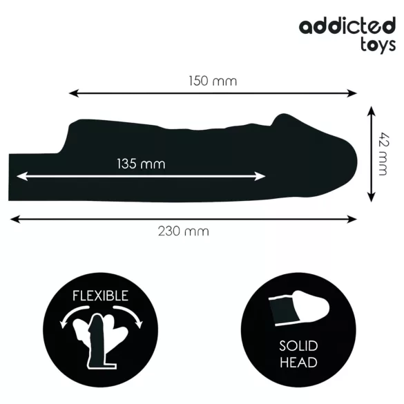 Addicted Toys - péniszköpeny heregyűrűvel - 23 cm (átlátszó)