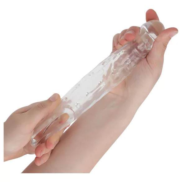 Addicted Toys - péniszköpeny heregyűrűvel - 23 cm (átlátszó)
