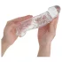 Addicted Toys - péniszköpeny heregyűrűvel - 27 cm (áttetsző)
